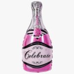 Фигура «Бутылка шампанского. Розовая» 39»/99 см, 1 шт., с гелием