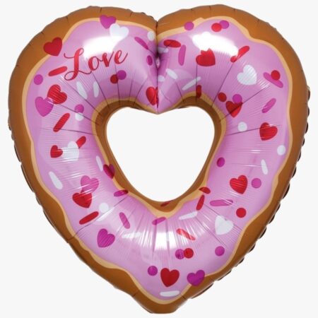 Фигура "Сердце, пончик" 30''/76 см, 1 шт., с гелием