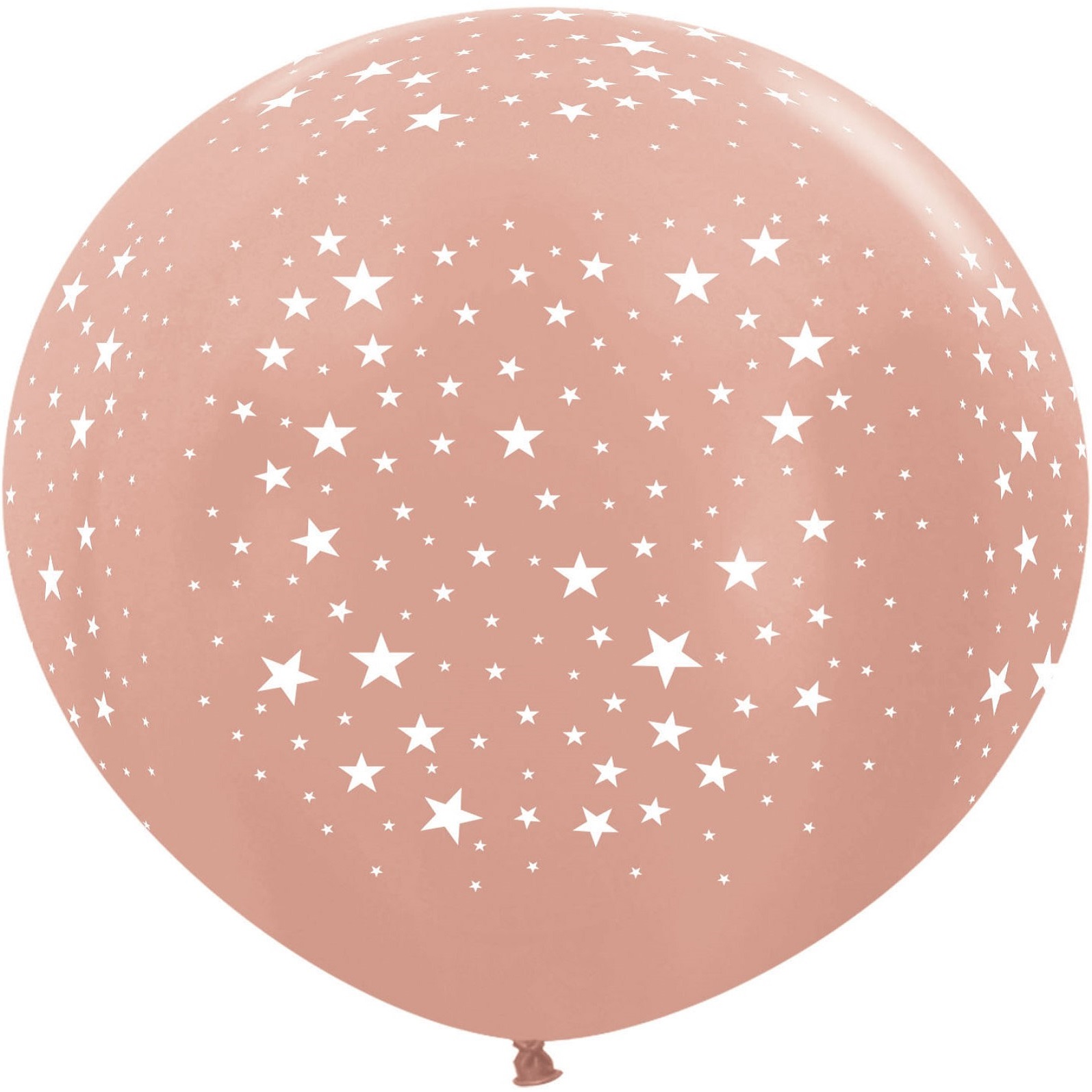 Шар "Металлик" (Розовое золото , белые звезды) 91см