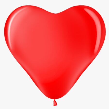 Шар "Сердце" (Красное) 12″/30 см, 1 шт., с гелием
