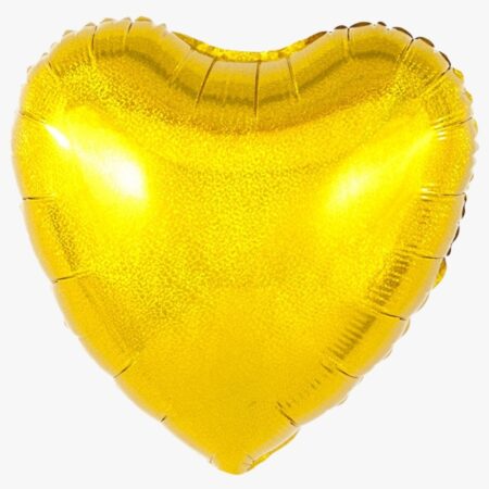 Сердце "Золото. Голография" Falali 18″/46 см, 1 шт., с гелием