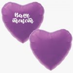 Сердце «Пурпурно-фиолетовое», Agura, 19″/48 см, 1 шт., с гелием (с наклейкой или без)
