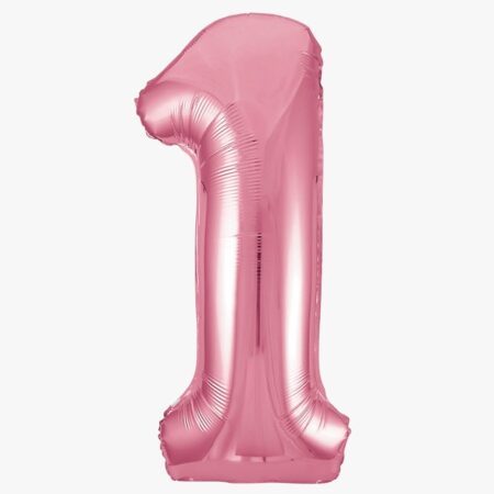 Цифра 1 "Розовый фламинго. Slim" 40''/102 см, 1 шт., с гелием