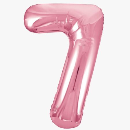 Цифра 7 "Розовый фламинго. Slim" 40''/102 см, 1 шт., с гелием