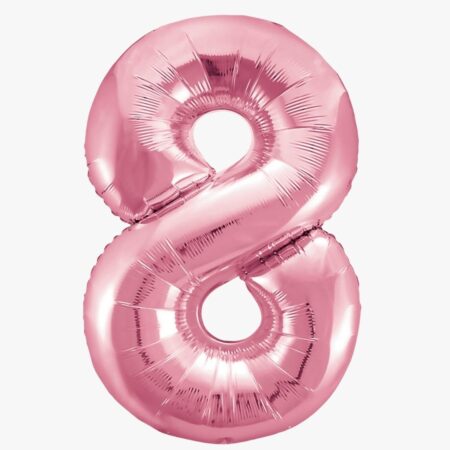 Цифра 8 "Розовый фламинго. Slim" 40''/102 см, 1 шт., с гелием