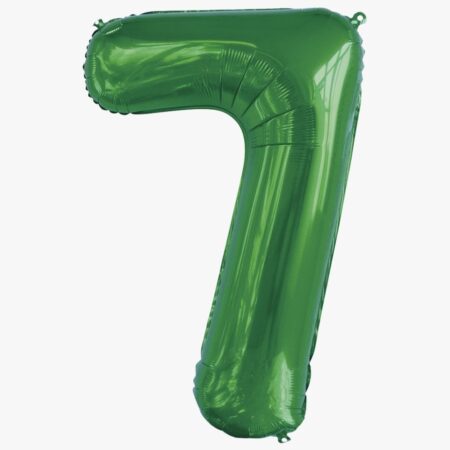Цифра 7 "Зелёная. Slim" 34''/86 см, 1 шт., с гелием