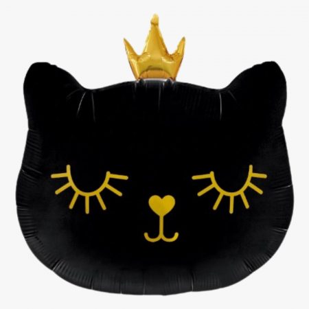 Фигура "Котёнок принцесса. Чёрный" 30''/76 см, 1 шт., с гелием