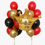 Композиция из шаров «Золотая корона с индивидуальной надписью