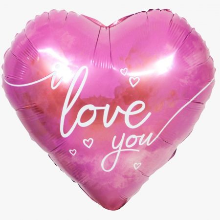Сердце "I Love You (Я люблю тебя), парящие сердца" 18″/46 см, 1 шт., с гелием