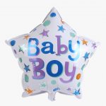 Звезда «Baby Boy, рождение мальчика» 18″/45 см, 1 шт., с гелием