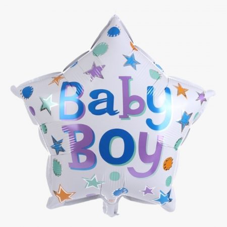 Звезда "Baby Boy, рождение мальчика" 18″/45 см, 1 шт., с гелием