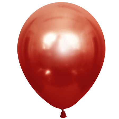 Шар "Хром" (Красный) 12"/30 см, 1 шт., с гелием