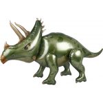 Шар 3D (40»/102 см) Фигура, Динозавр Трицератопс, Зеленый,
