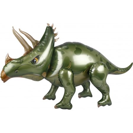 Шар 3D (40''/102 см) Фигура, Динозавр Трицератопс, Зеленый,